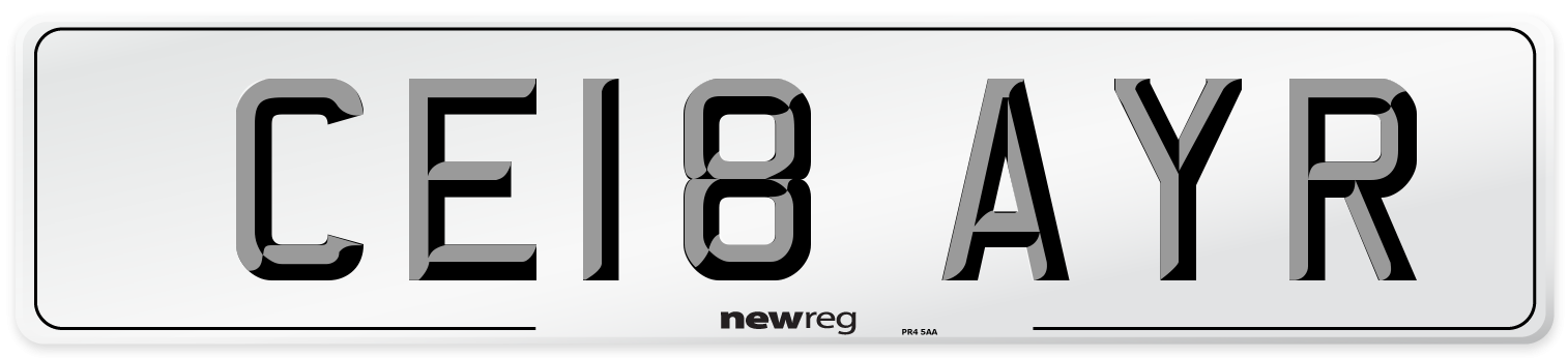CE18 AYR Number Plate from New Reg